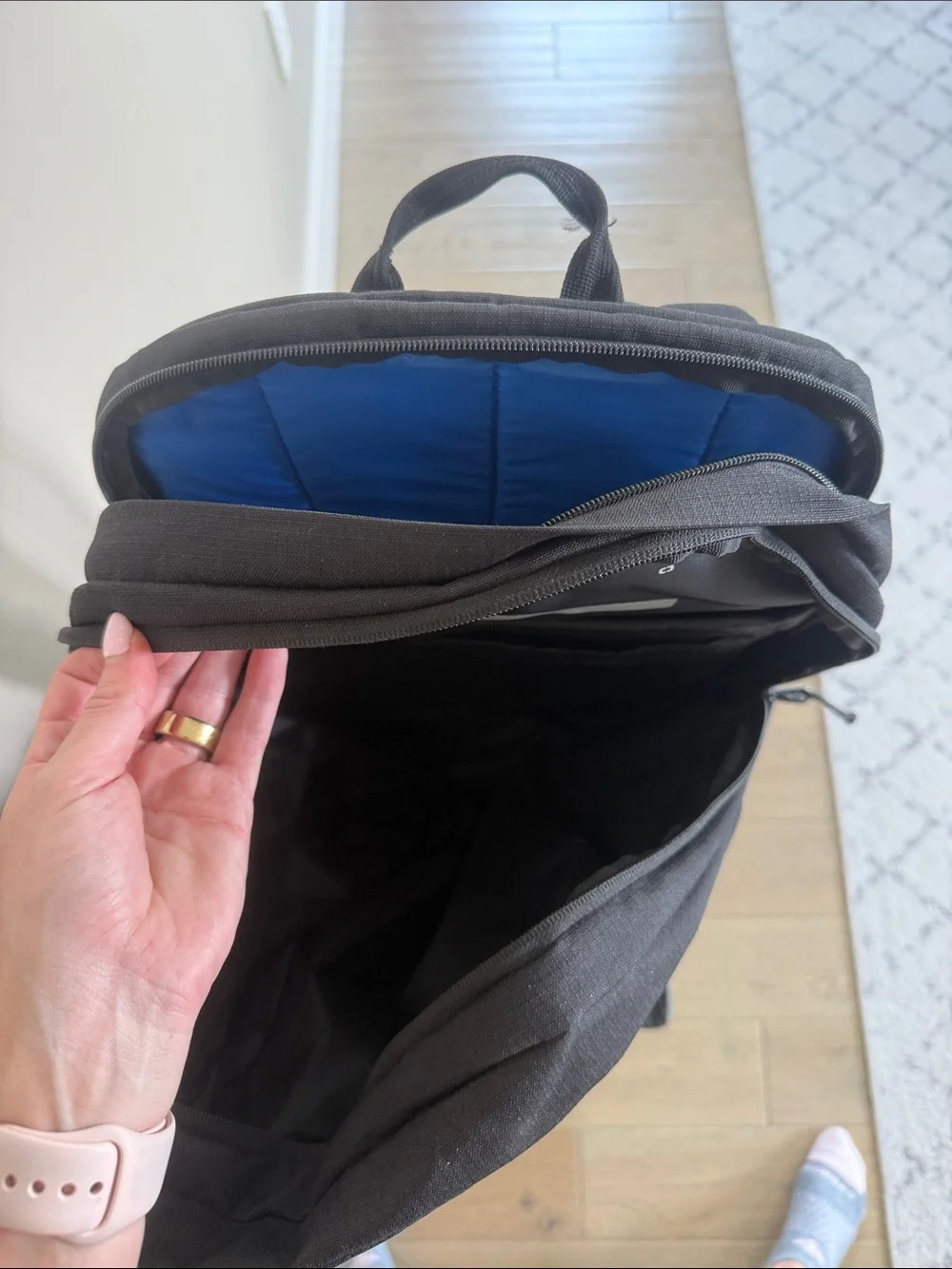 OGIO Black Backpack with Blue Accents and Boise Open Logo